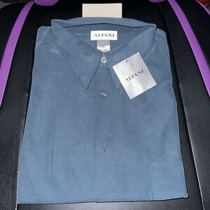 Brand new ALFANI shirt. X-large.  Beautiful dark green/dark blue color.